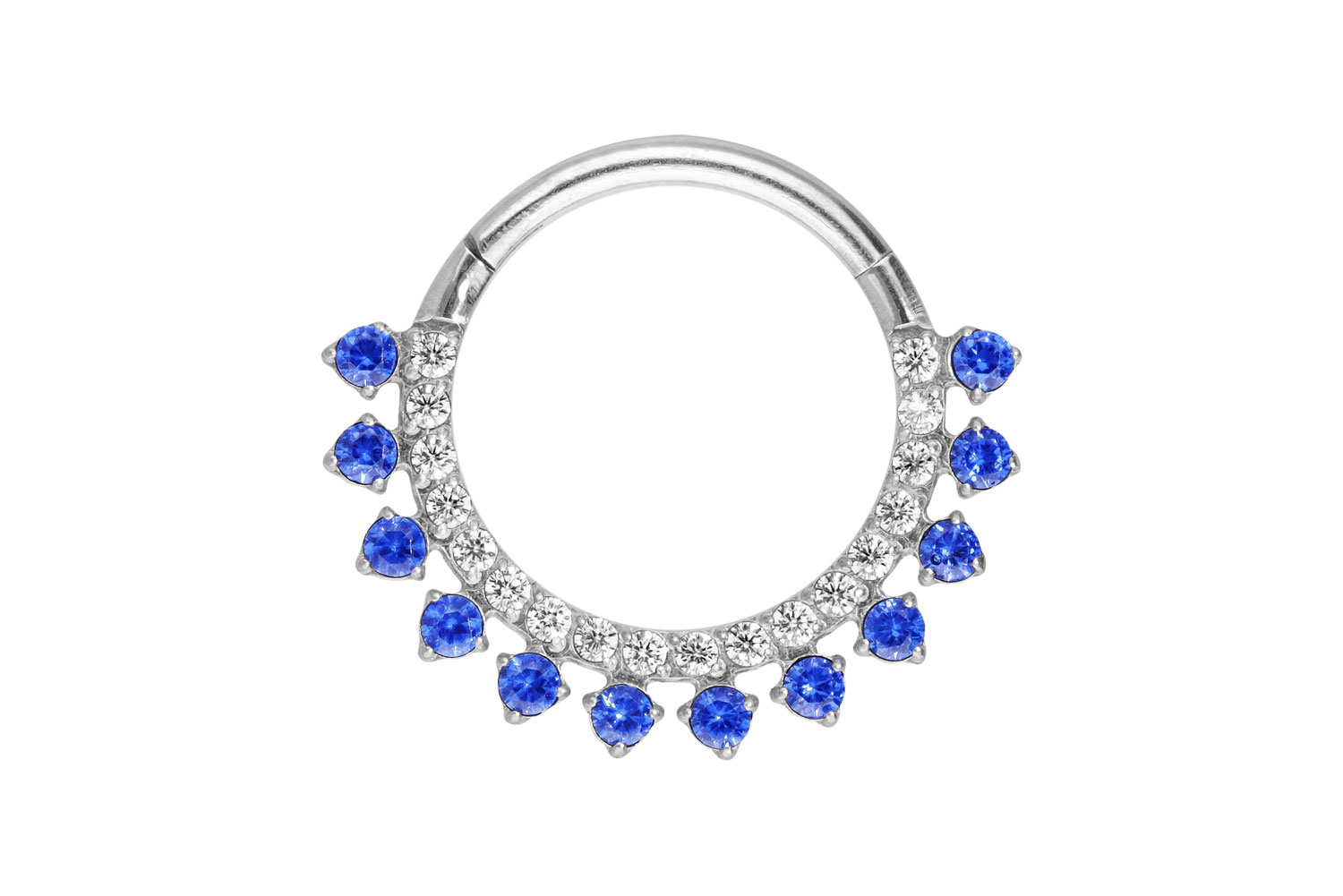 Titan Segmentring Clicker Piercing EINGEFASSTE KRISTALLE